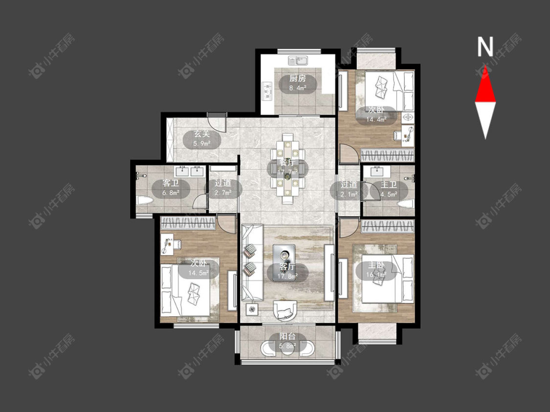 常州水木年华花园在售二手房源户型图_小牛看房