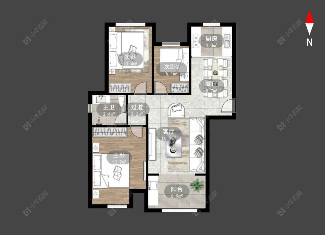 常州新城香溢俊园在售二手房源户型图_小牛看房