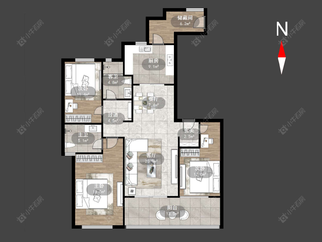 常州新城金郡(天宁)三期在售二手房源户型图_小牛看房