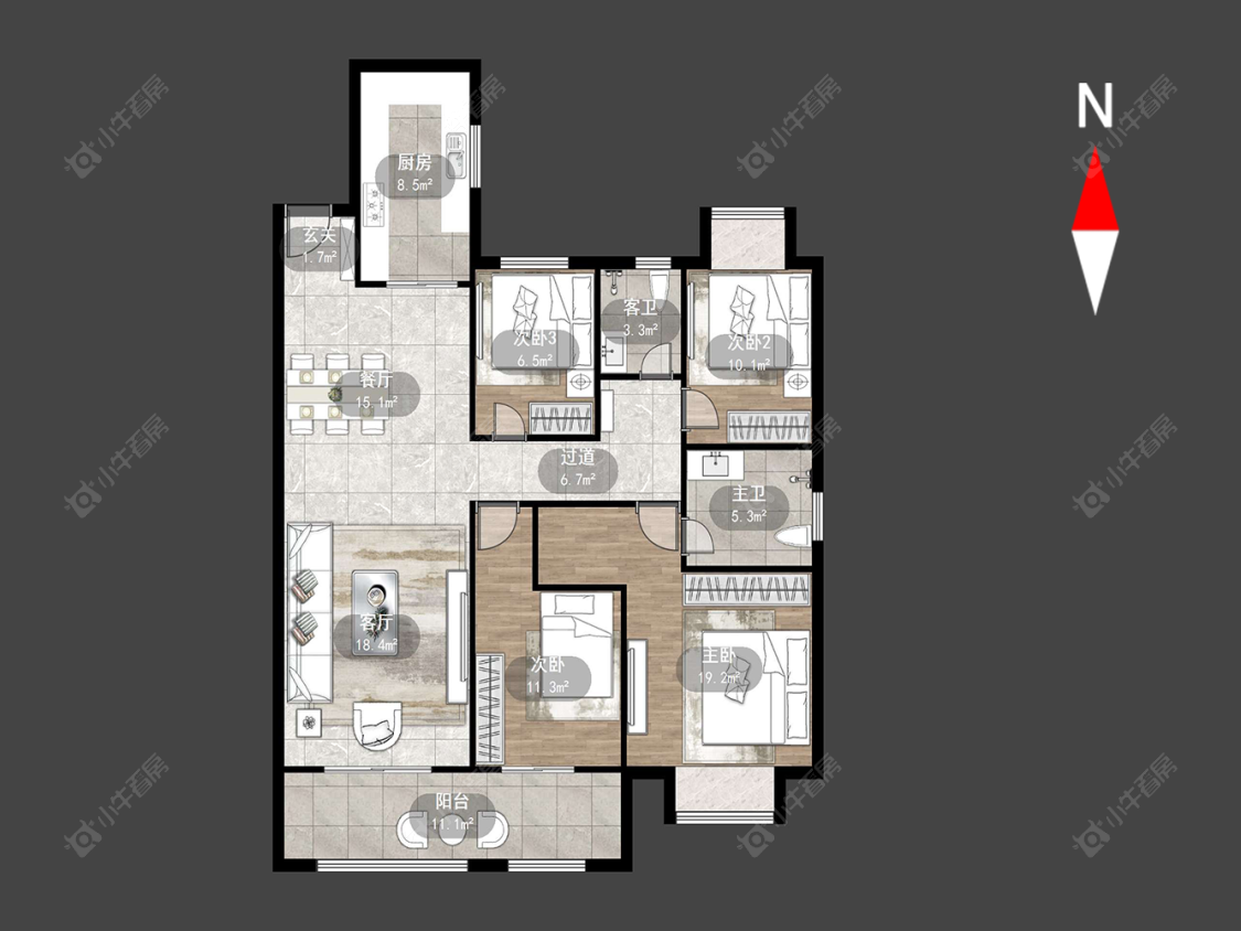 常州新城樾隽中央在售二手房源户型图_小牛看房