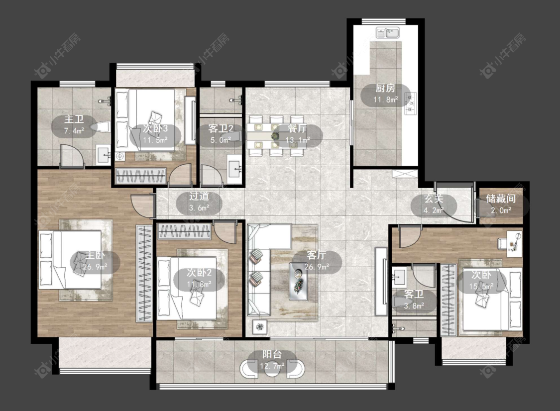 常州碧桂园翡丽都会在售二手房源户型图_小牛看房