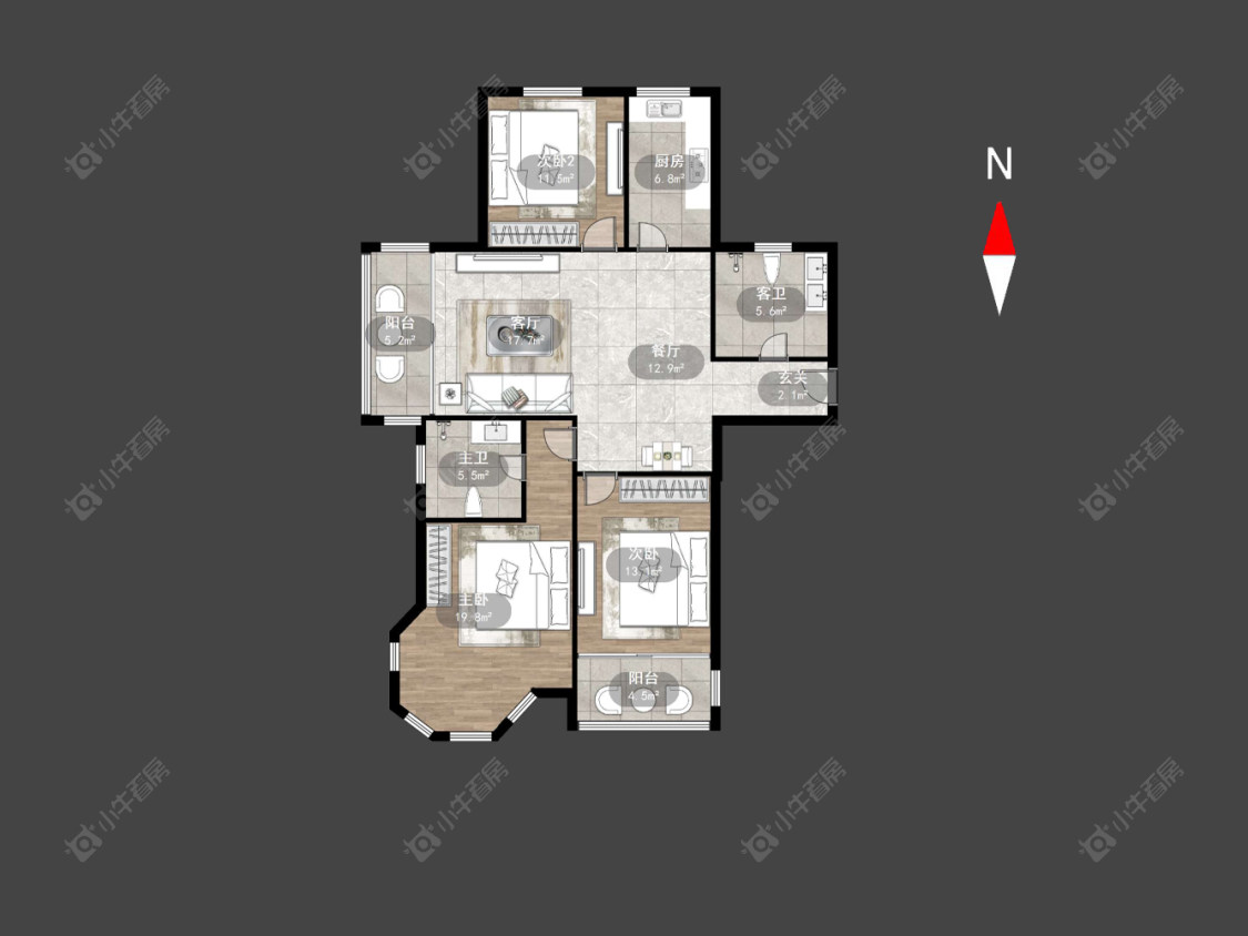 美林湖水岸枫情房源户型图 常州美林湖水岸枫情在售二手房源户型图_小牛看房