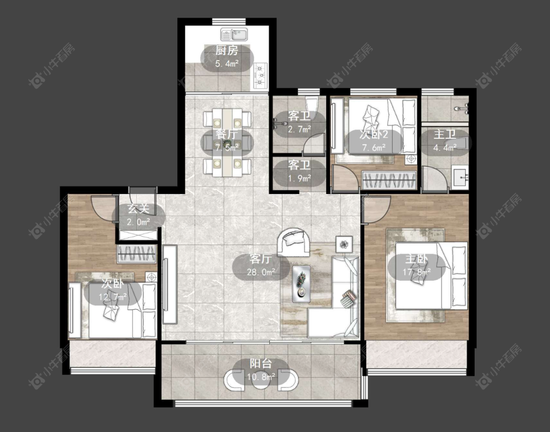 龙湖华盛·天曜房源户型图 常州龙湖华盛·天曜在售二手房源户型图_小牛看房