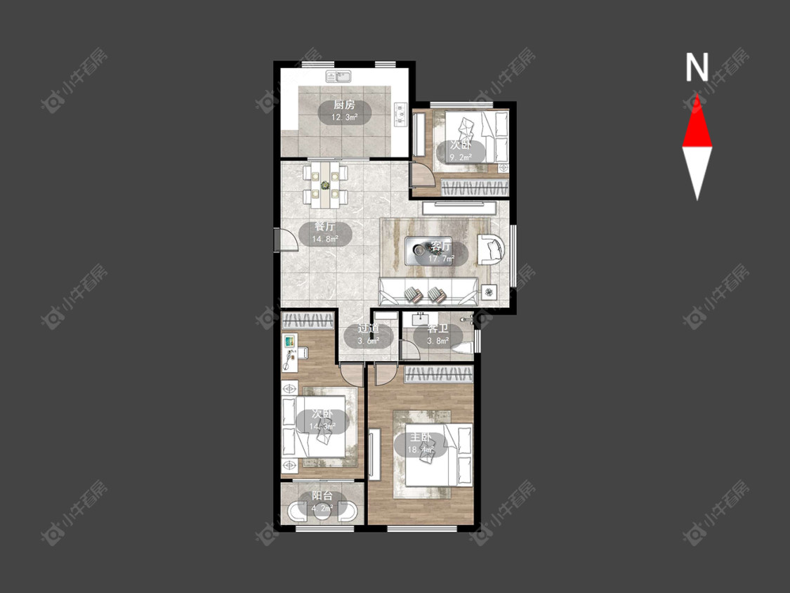 常州世茂香槟湖五期在售二手房源户型图_小牛看房