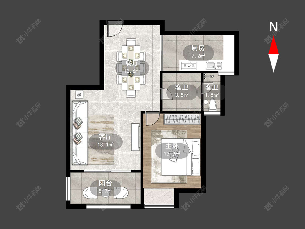 常州四季新城金典在售二手房源户型图_小牛看房