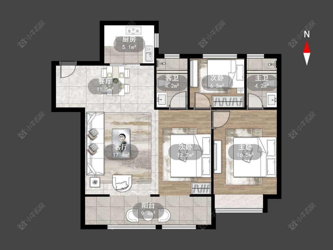 常州万科公园大道二三期在售二手房源户型图_小牛看房