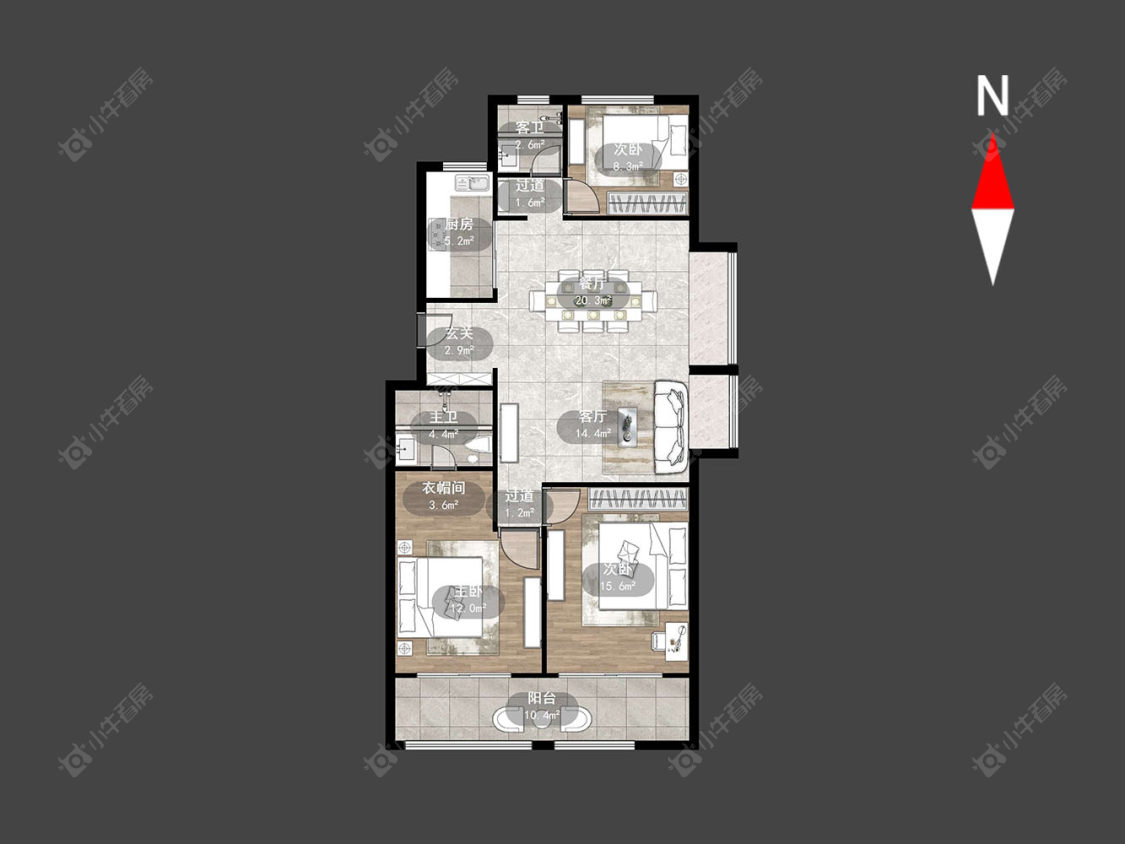 常州景瑞天玺在售二手房源户型图_小牛看房