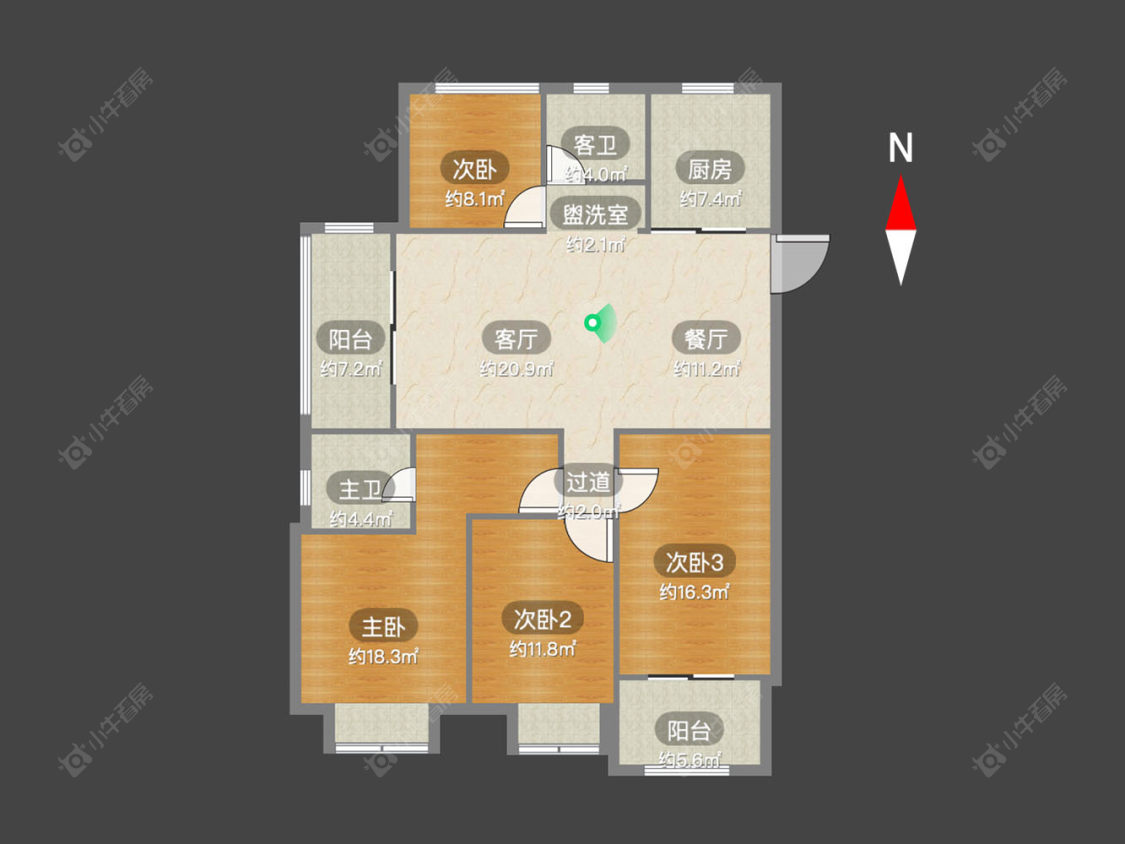 常州牡丹水岸国际在售二手房源户型图_小牛看房