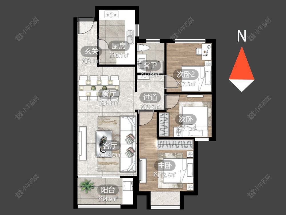 常州吾悦广场北区在售二手房源户型图_小牛看房