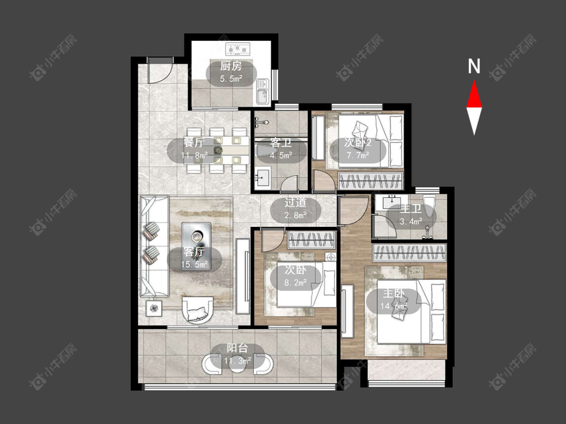 常州晋陵文锦在售二手房源户型图_小牛看房