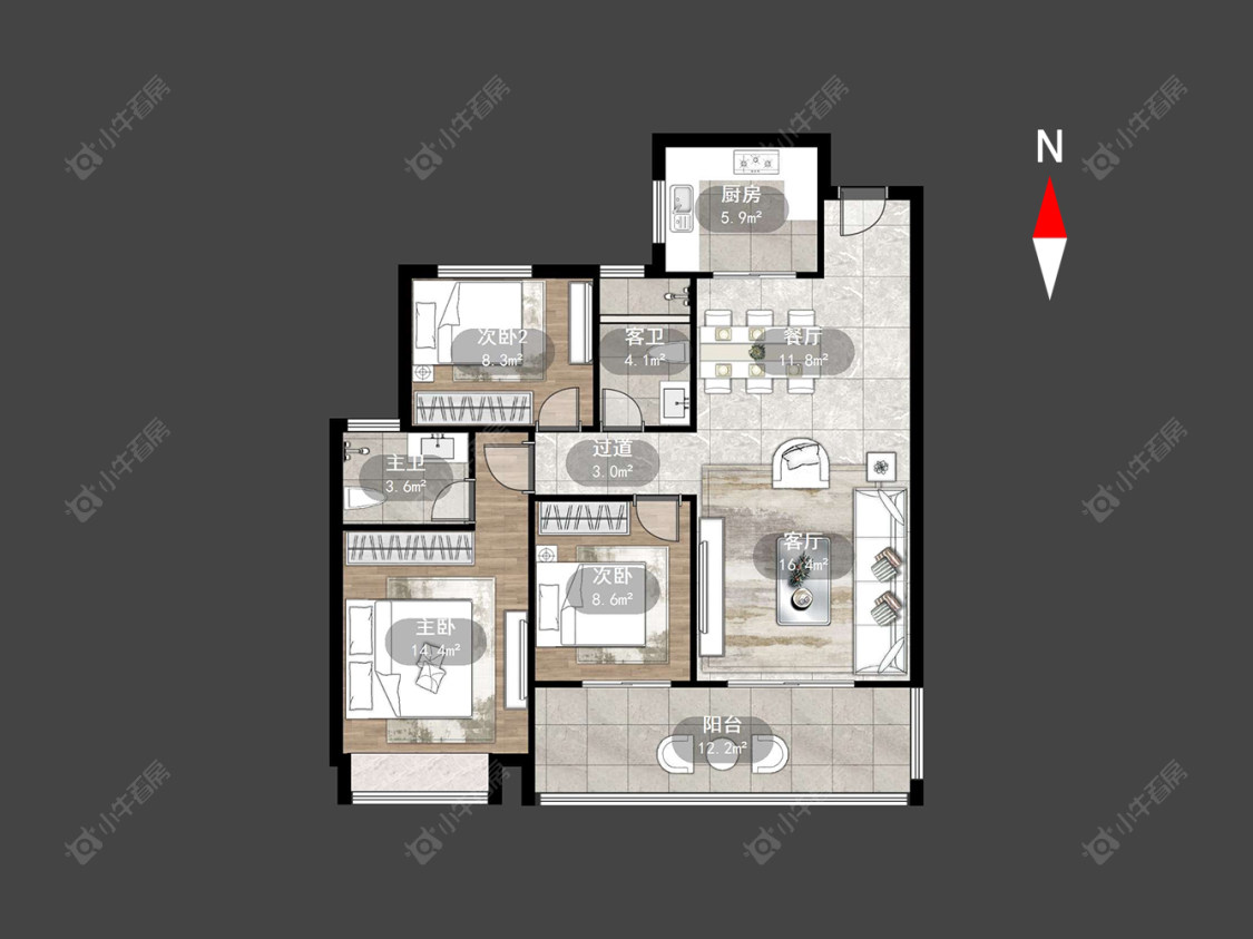 常州晋陵文锦在售二手房源户型图_小牛看房