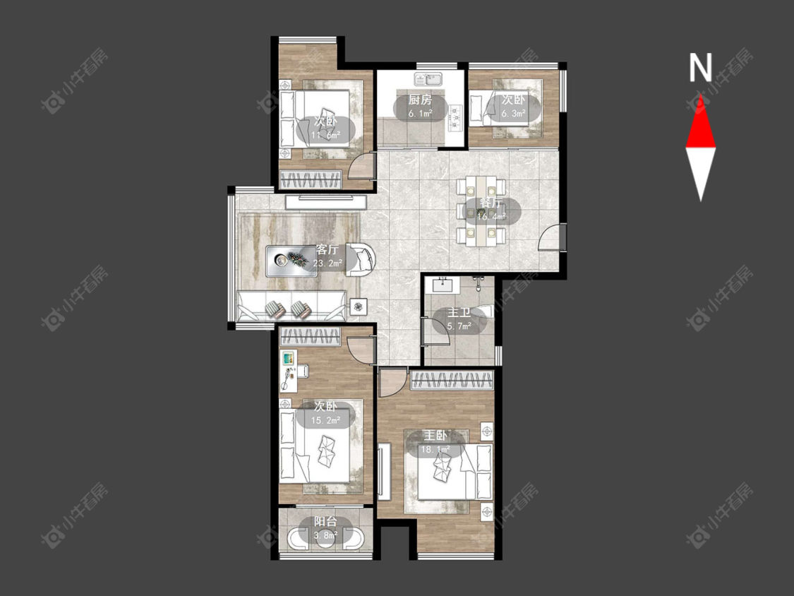常州喜盈门花苑在售二手房源户型图_小牛看房