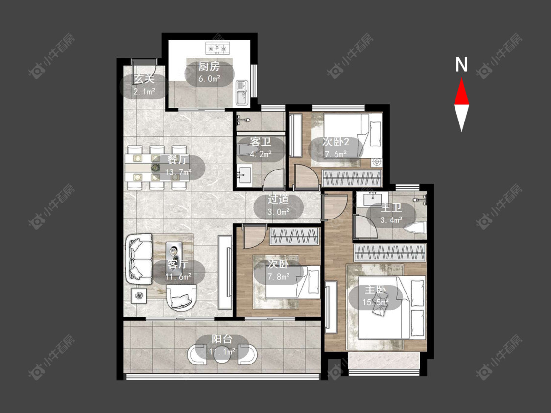 常州晋陵文锦在售二手房源户型图_小牛看房