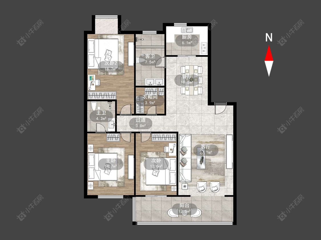 常州娑罗家园在售二手房源户型图_小牛看房