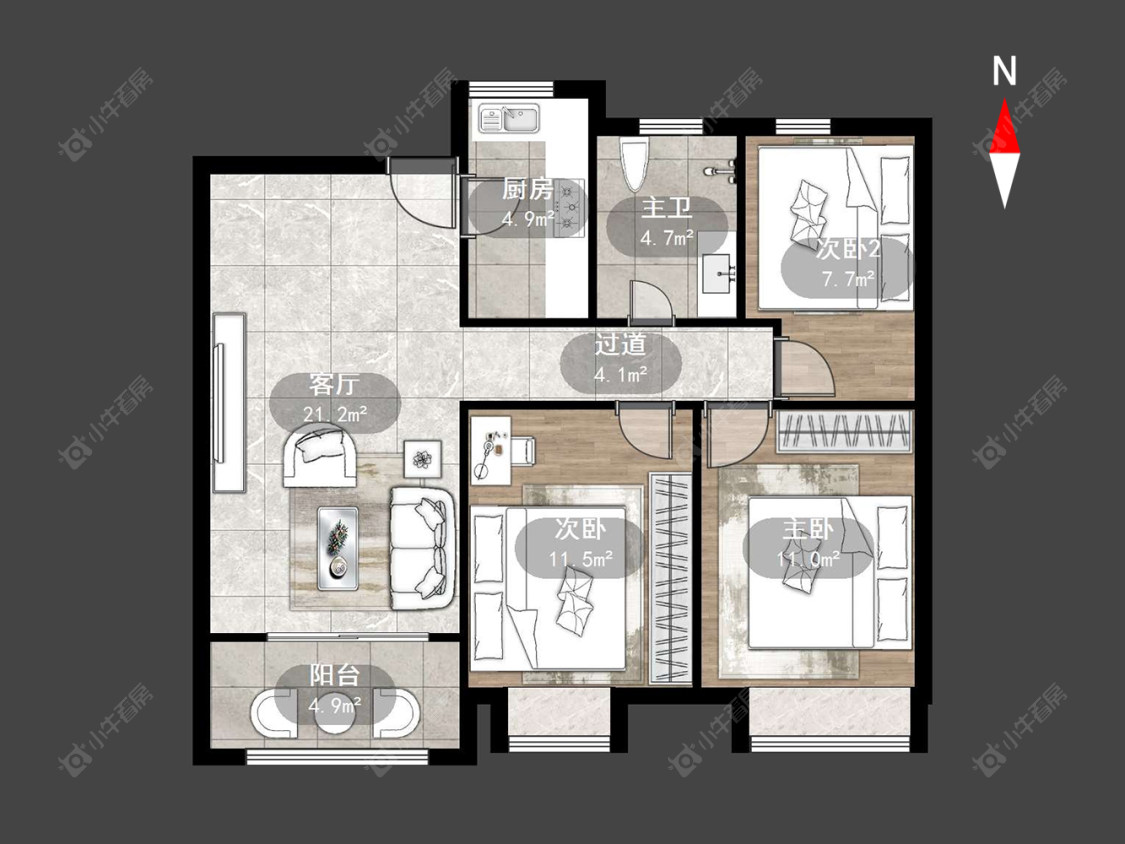 尚德花园房源户型图 常州尚德花园在售二手房源户型图_小牛看房