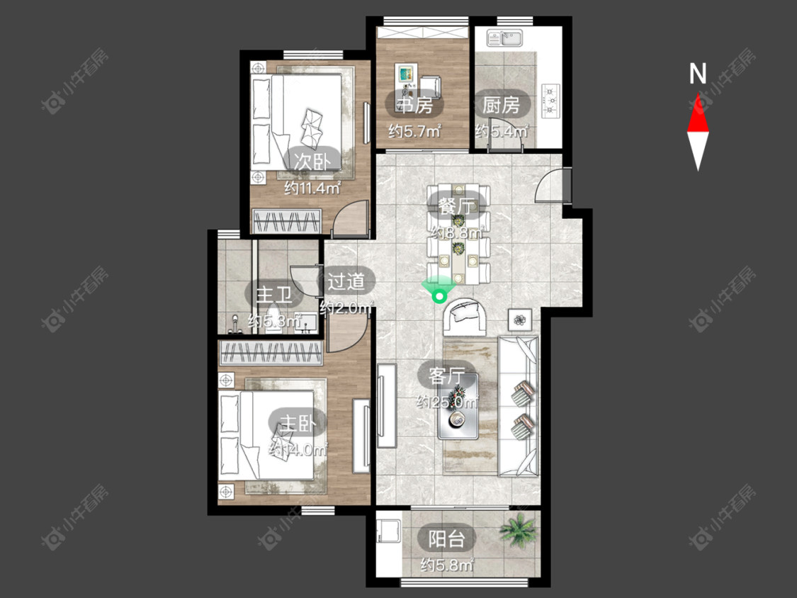 常州九洲花园二期在售二手房源户型图_小牛看房