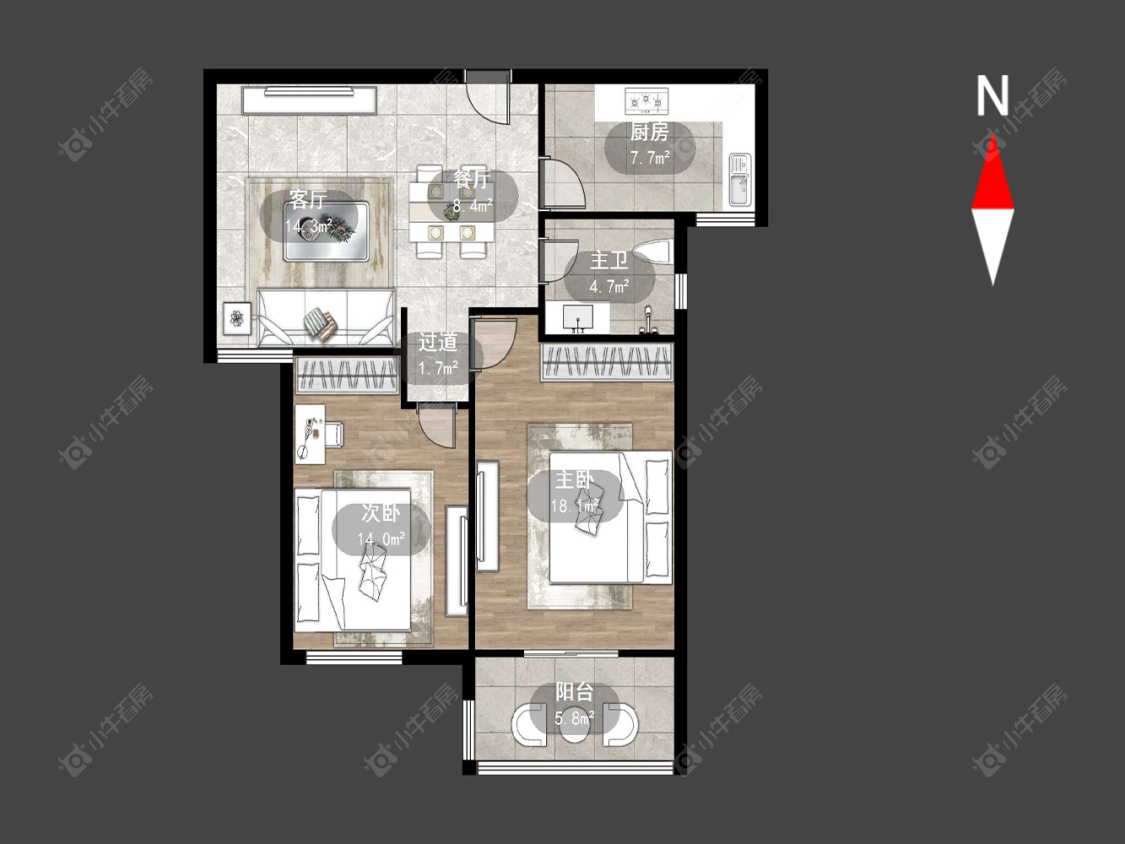 常州府西花园在售二手房源户型图_小牛看房