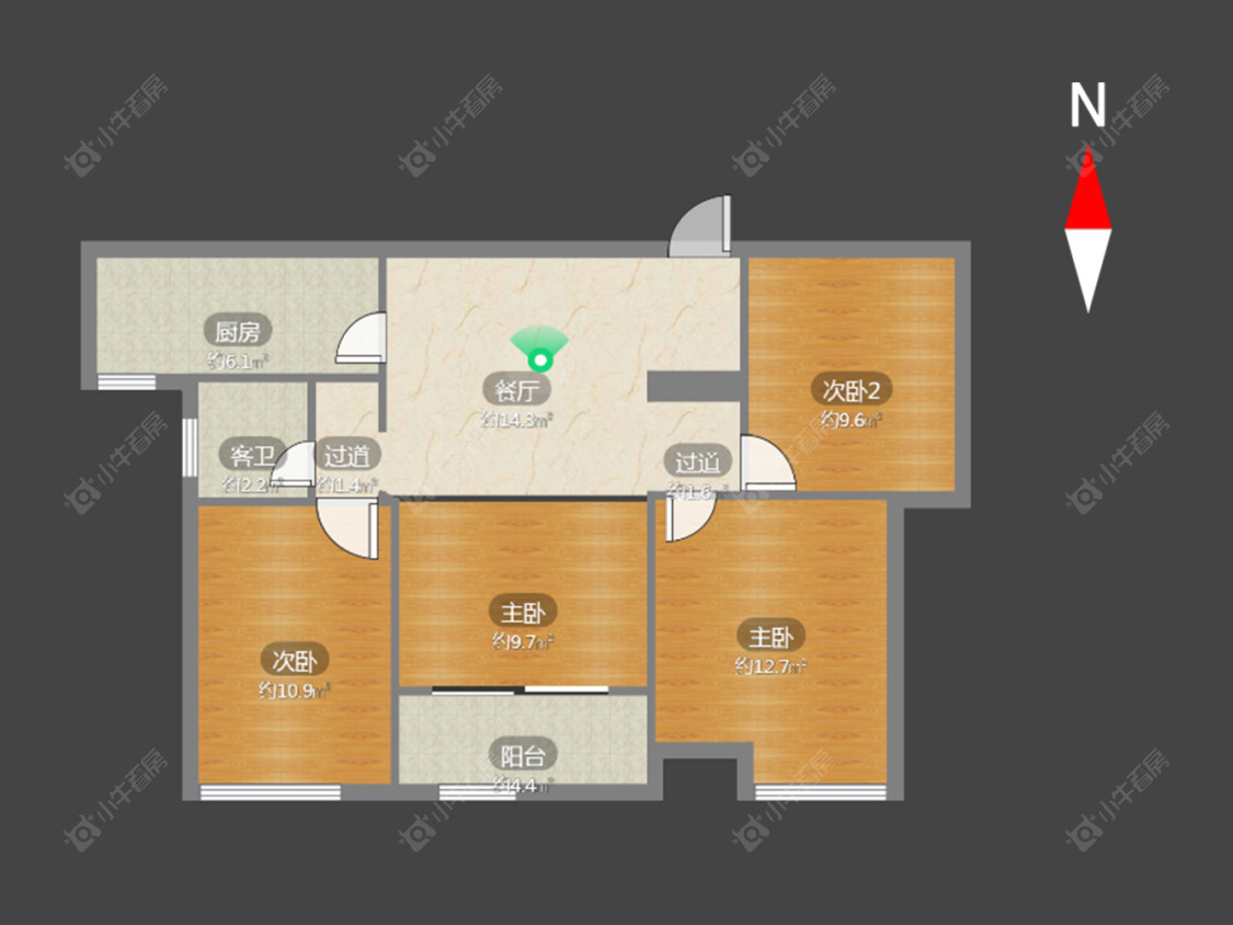 常州世茂香槟湖三期在售二手房源户型图_小牛看房