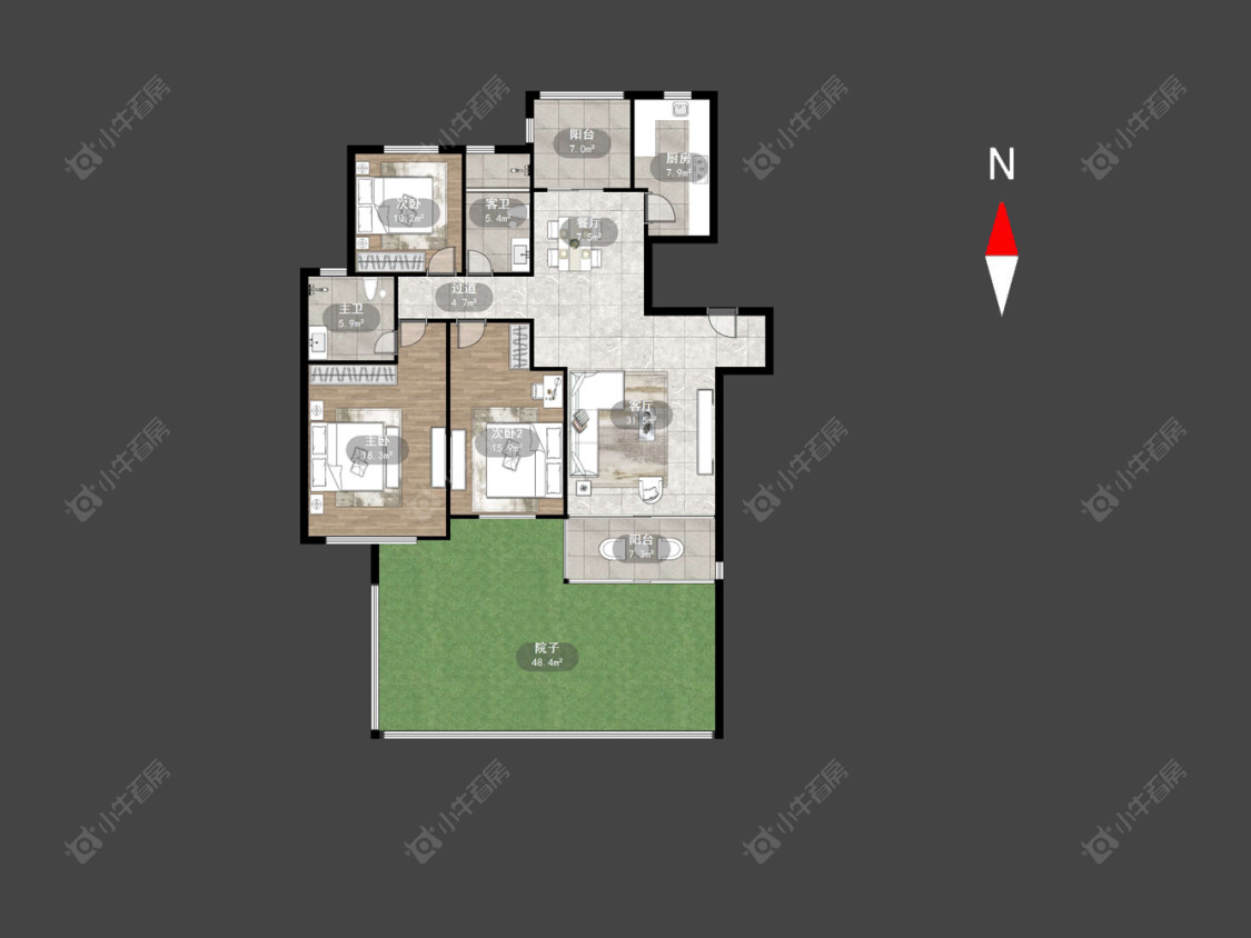 常州天安花园在售二手房源户型图_小牛看房