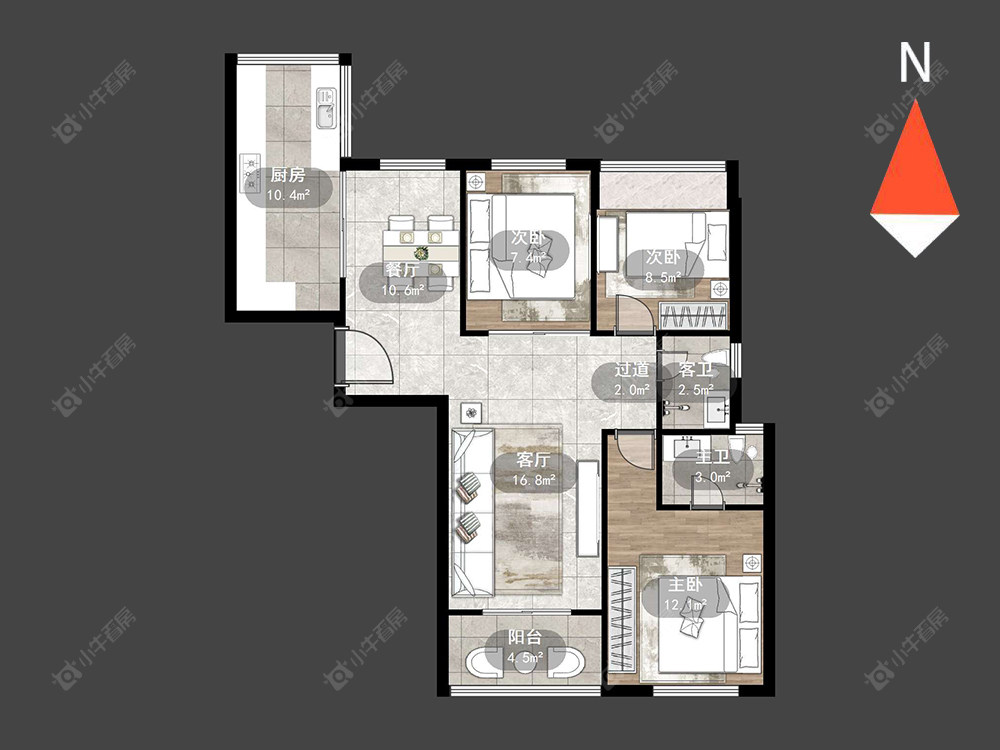 常州御城在售二手房源户型图_小牛看房