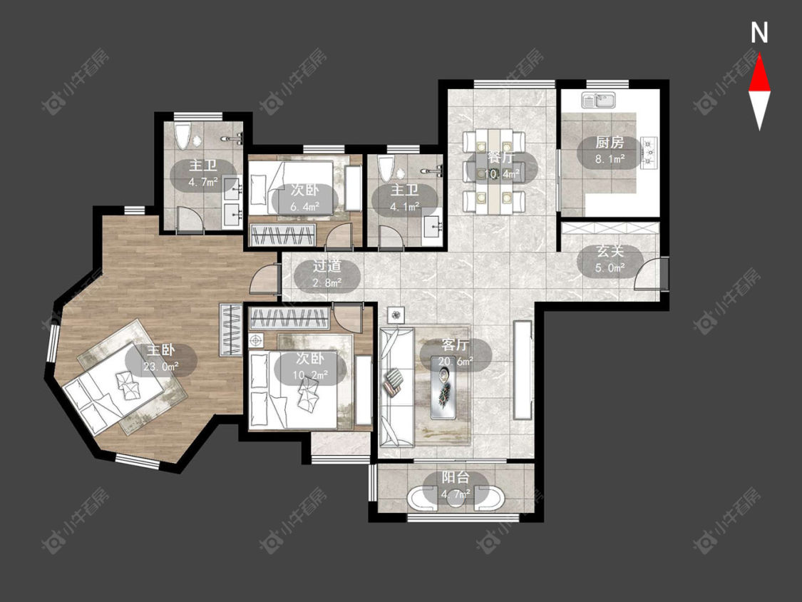 常州万水美兰城在售二手房源户型图_小牛看房