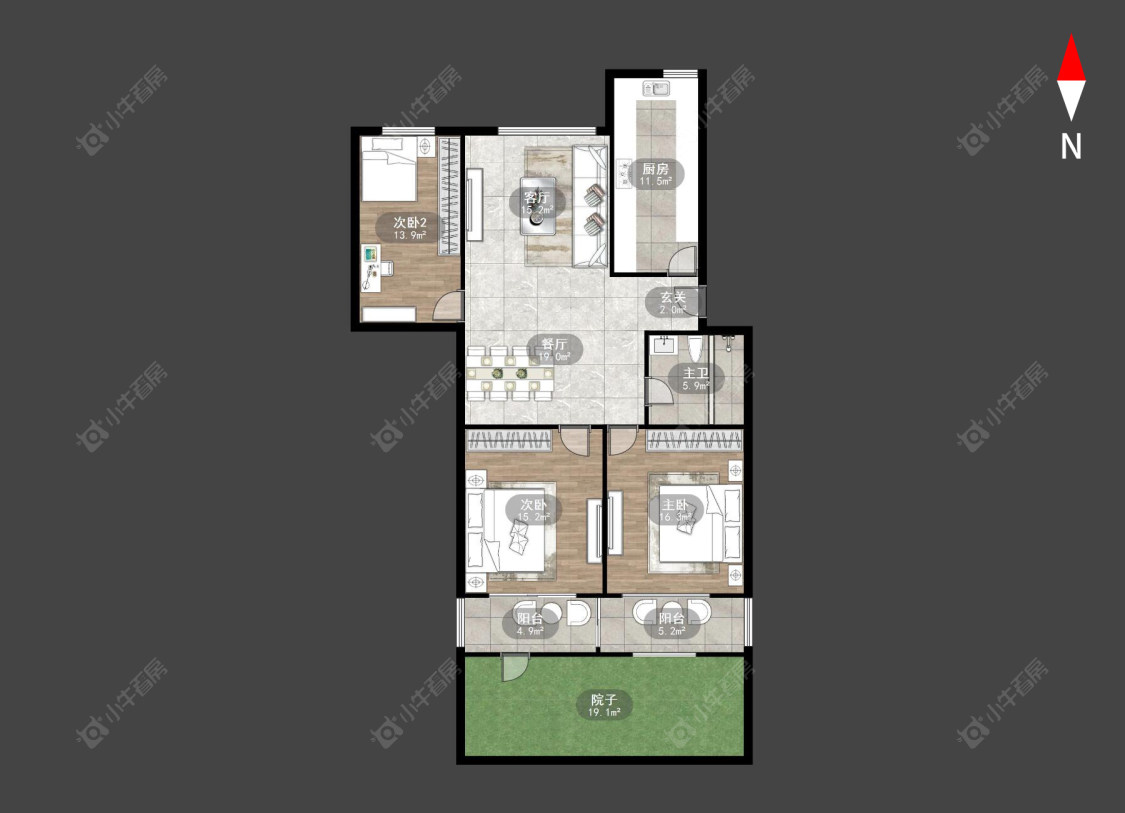常州桃园公寓在售二手房源户型图_小牛看房