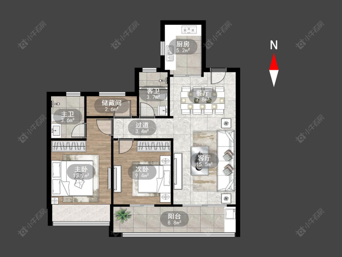 常州蓝光晶曜在售二手房源户型图_小牛看房