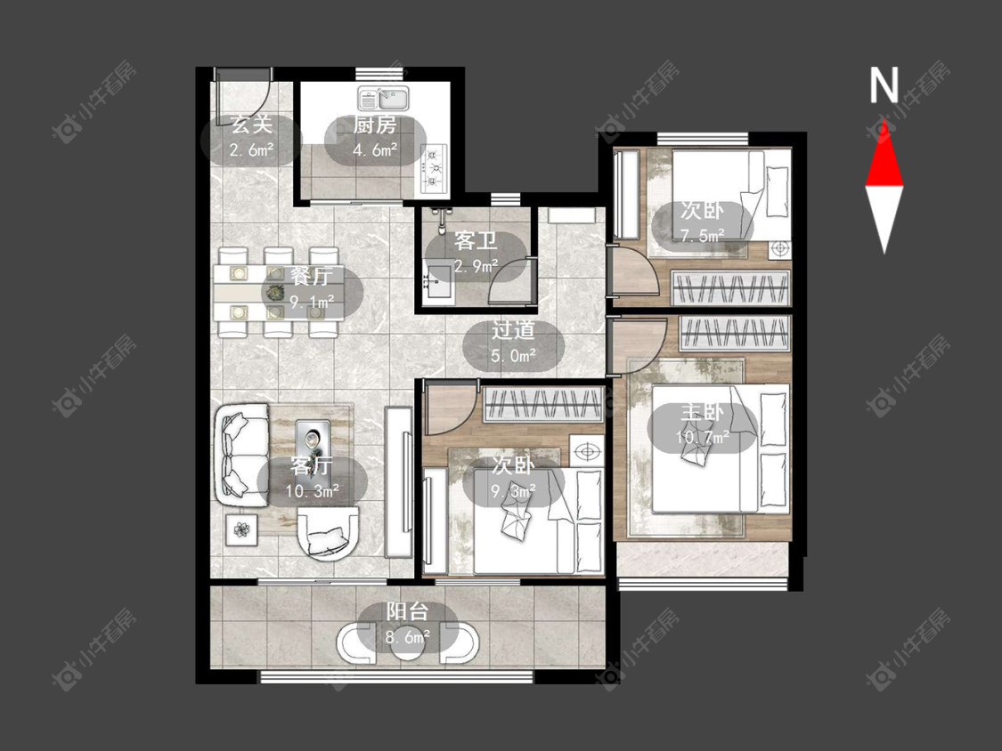 常州中梁金科启宸在售二手房源户型图_小牛看房