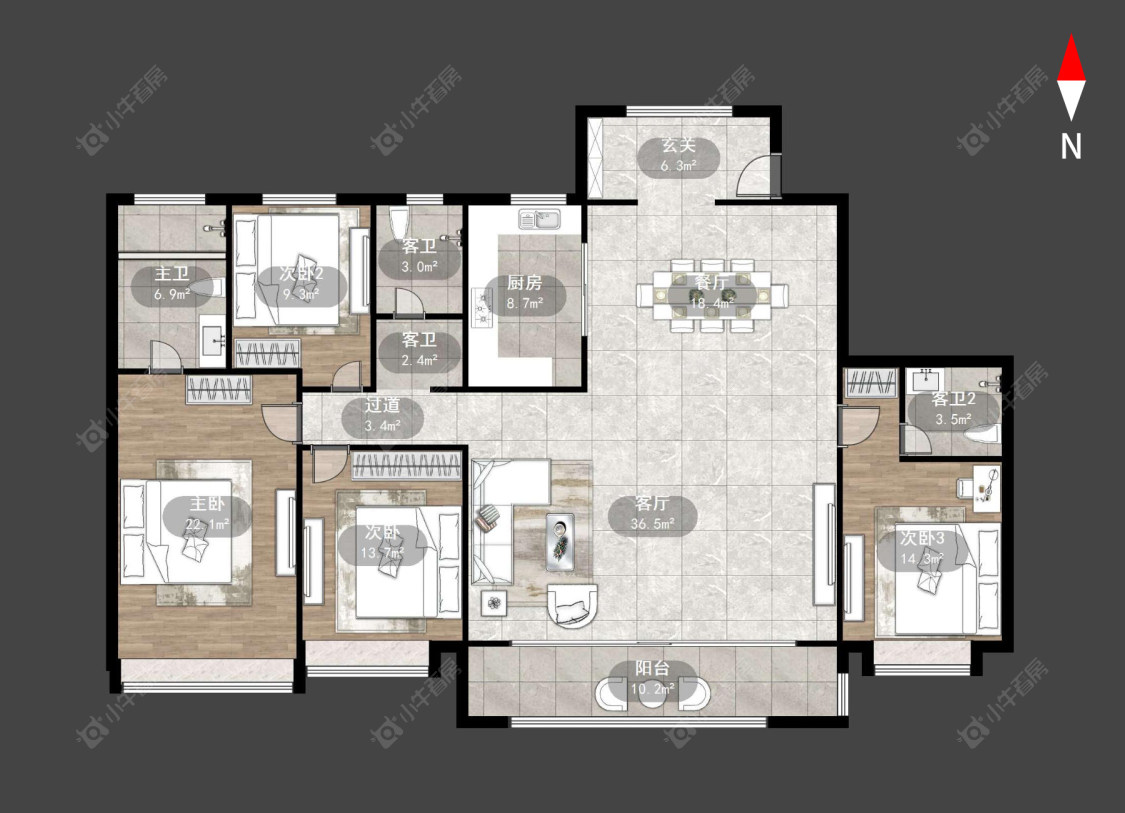 常州荣盛天翌在售二手房源户型图_小牛看房