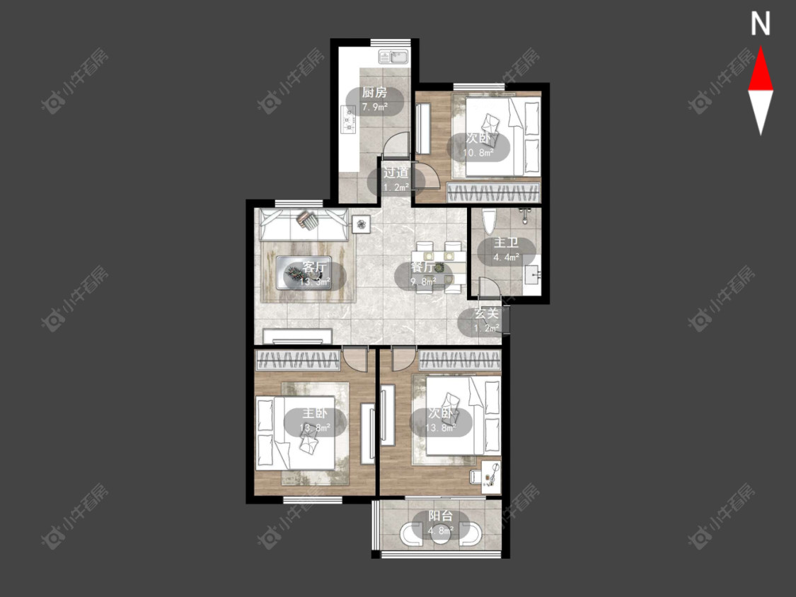 常州芦墅广景苑在售二手房源户型图_小牛看房
