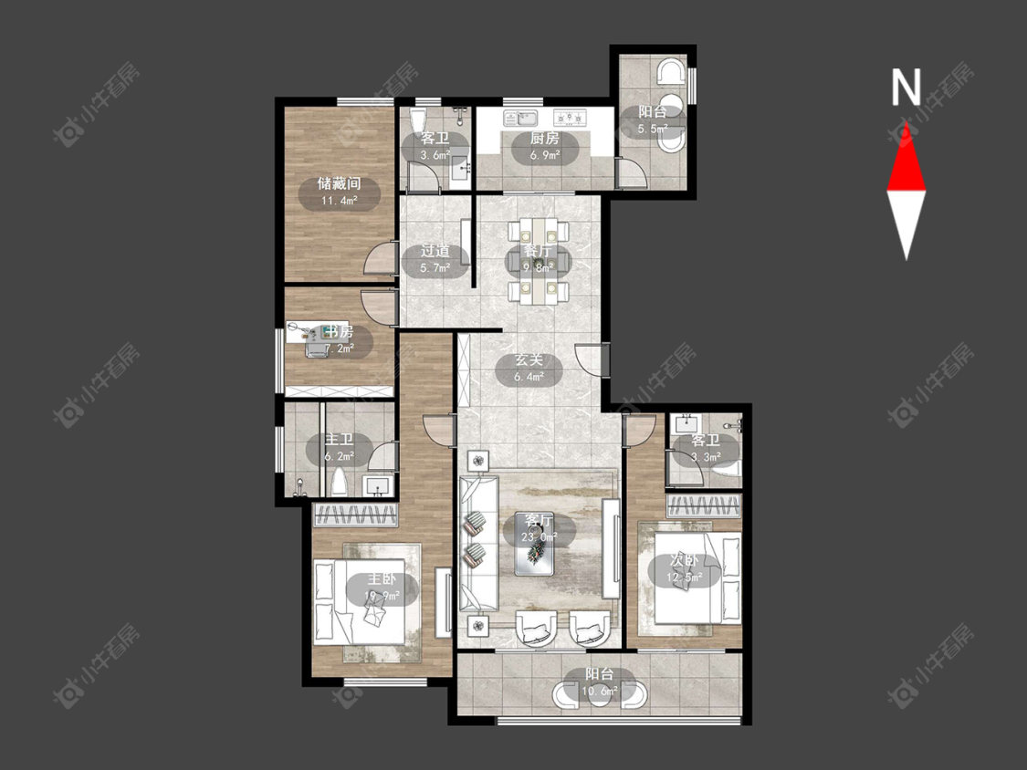 常州新城帝景北区在售二手房源户型图_小牛看房