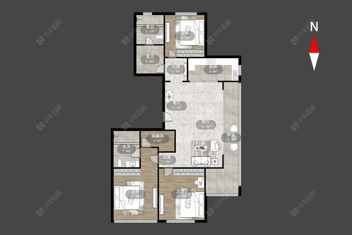 常州玉兰广场一期在售二手房源户型图_小牛看房