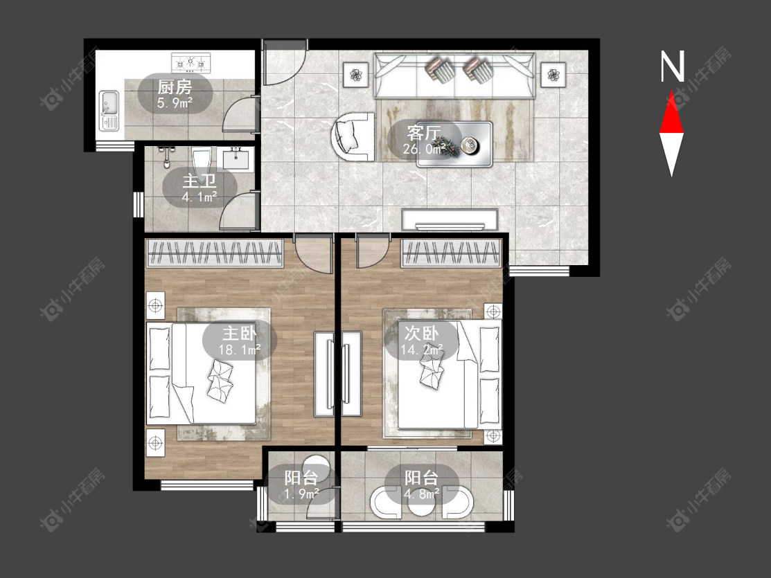蔷薇家园房源户型图 常州蔷薇家园在售二手房源户型图_小牛看房