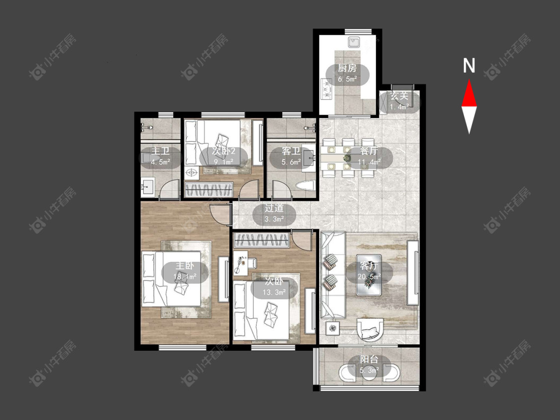 海华花园房源户型图 常州海华花园在售二手房源户型图_小牛看房