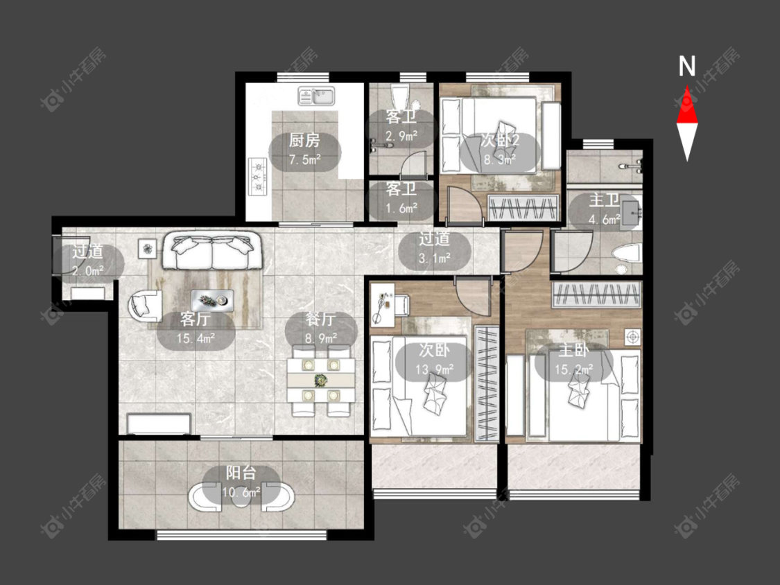常州万科弘阳君望甲第在售二手房源户型图_小牛看房