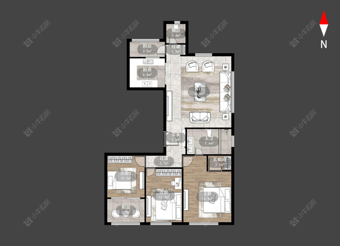 九洲新世界君玺房源户型图 常州九洲新世界君玺在售二手房源户型图_小牛看房