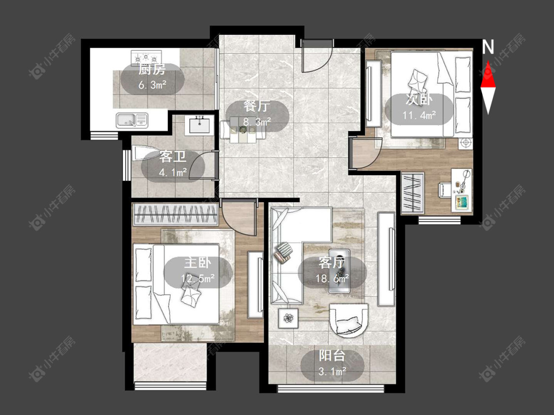 山水花苑房源户型图 常州山水花苑在售二手房源户型图_小牛看房