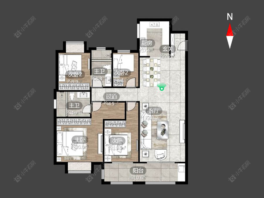 常州新城湖悦朗隽在售二手房源户型图_小牛看房