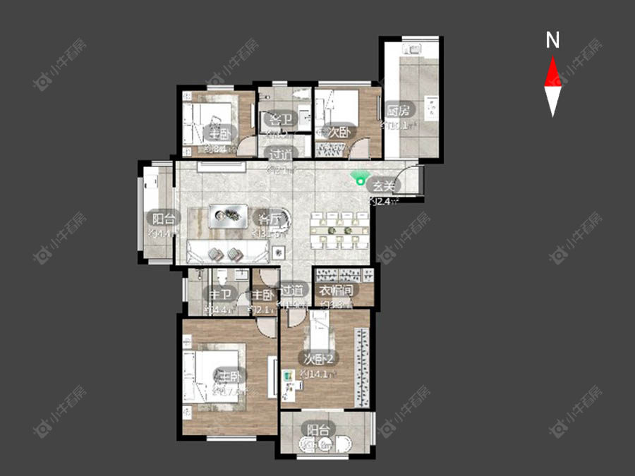 常州格兰艺堡二期在售二手房源户型图_小牛看房