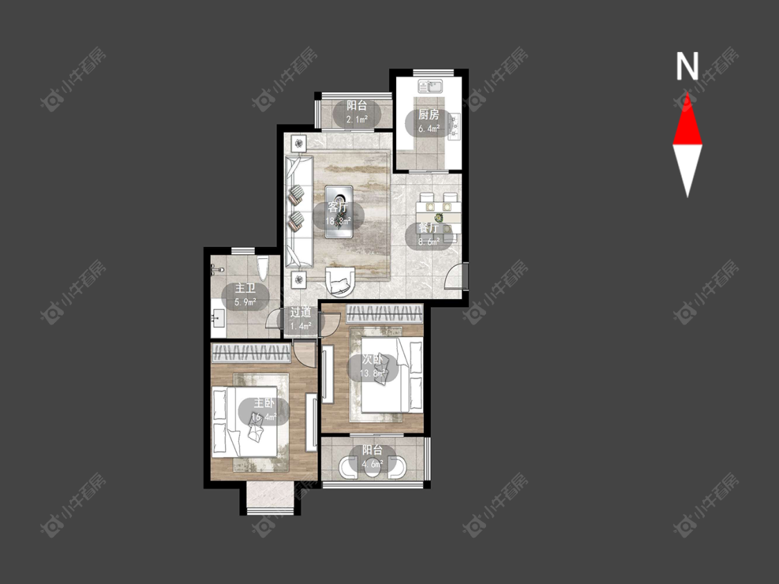 玉龙湾花园房源户型图 常州玉龙湾花园在售二手房源户型图_小牛看房