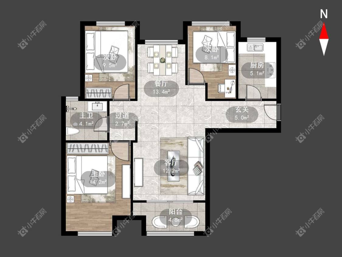 常州新城春天里在租房源户型图_小牛看房
