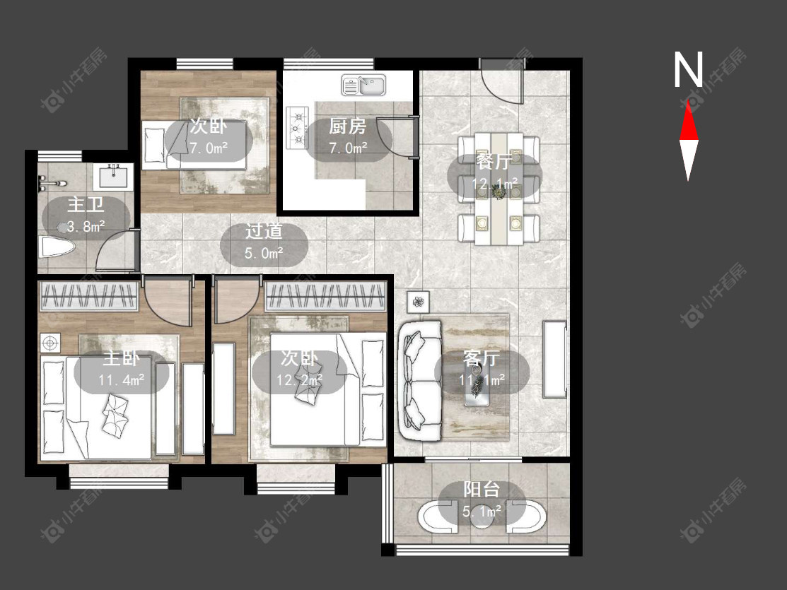 常州华润国际五期在售二手房源户型图_小牛看房