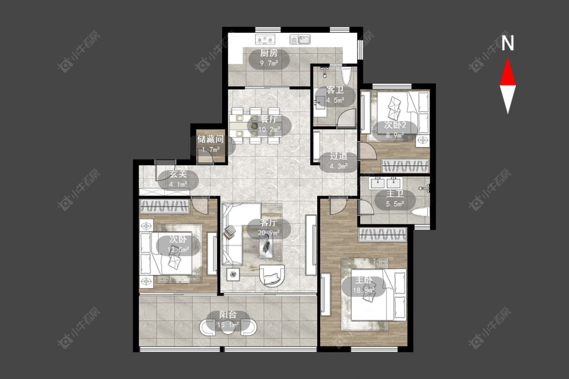 吾悦广场北区房源户型图 常州吾悦广场北区在售二手房源户型图_小牛看房