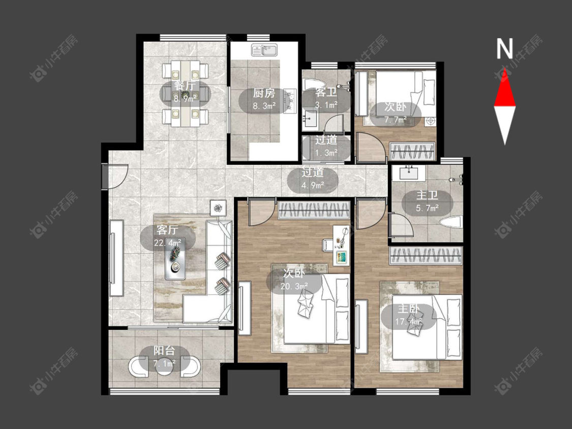 万骏金域丹堤房源户型图 常州万骏金域丹堤在售二手房源户型图_小牛看房