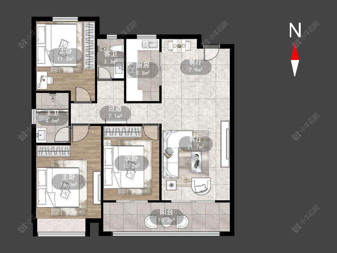 常州菱港锦园在售二手房源户型图_小牛看房