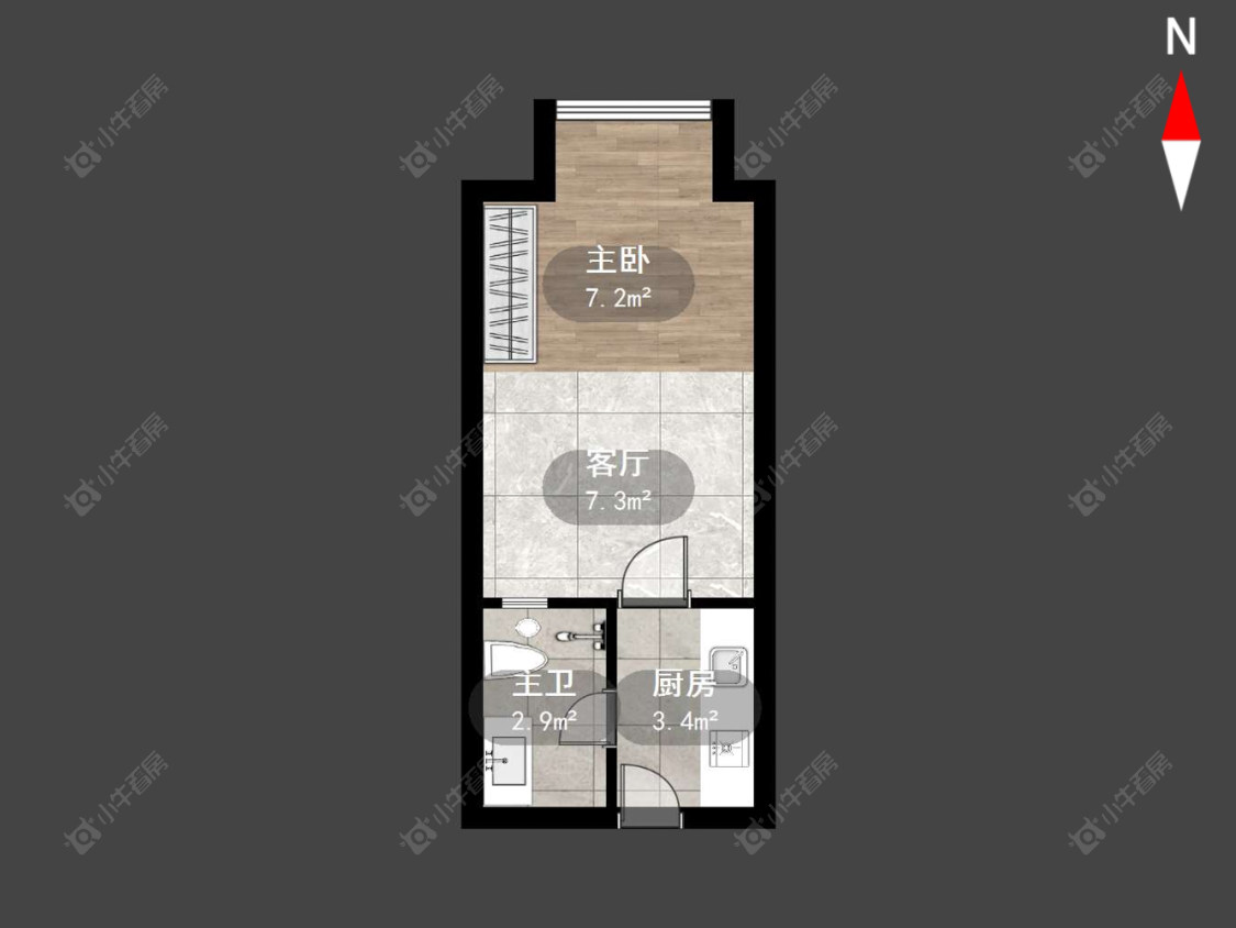 常州莱蒙双子星座公寓在售二手房房源户型图_小牛看房