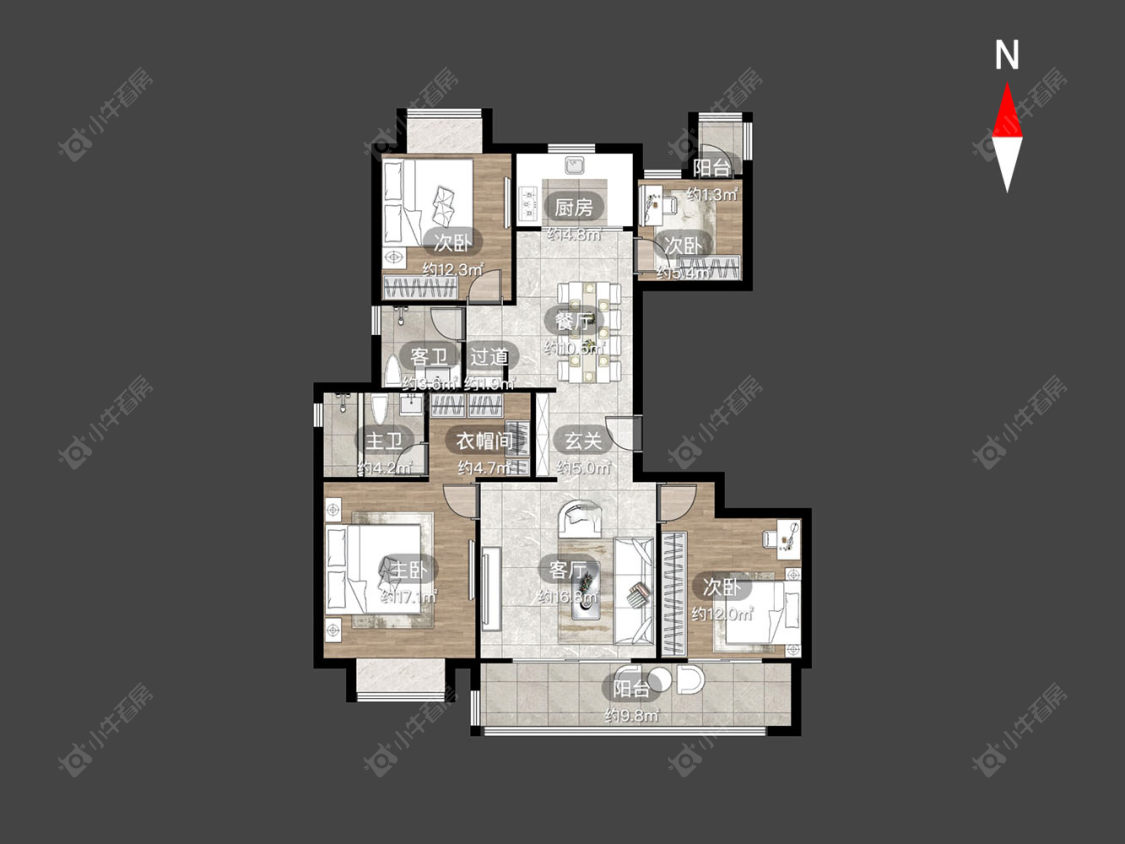 常州花语江南在售二手房源户型图_小牛看房