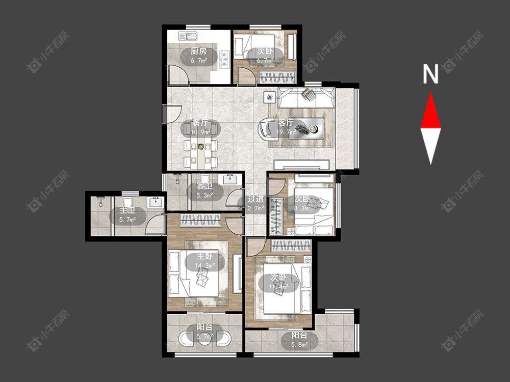 常州湖滨怡景在售二手房源户型图_小牛看房