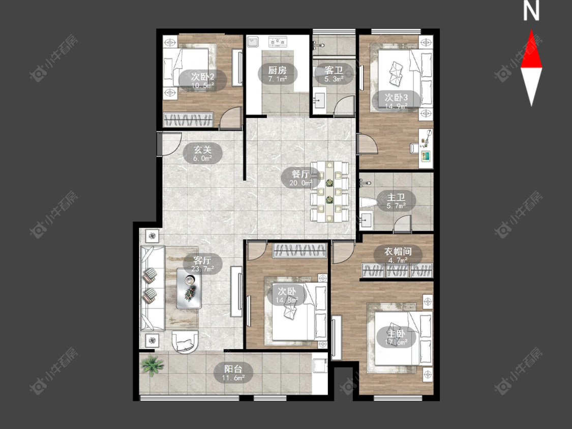 常州蔚蓝天地三四期在售二手房源户型图_小牛看房