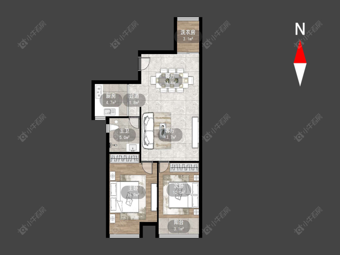 常州金百国际在售二手房房源户型图_小牛看房
